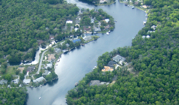 Aerial coastal view of Gulf of Mexico and Fort Island Beach